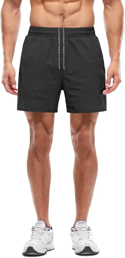 Aolesy Men's 5''/7'' Running Shorts Quick Dry Workout Gym Shorts with Pockets, Tennis Training Athletic(Linerless & Liner)