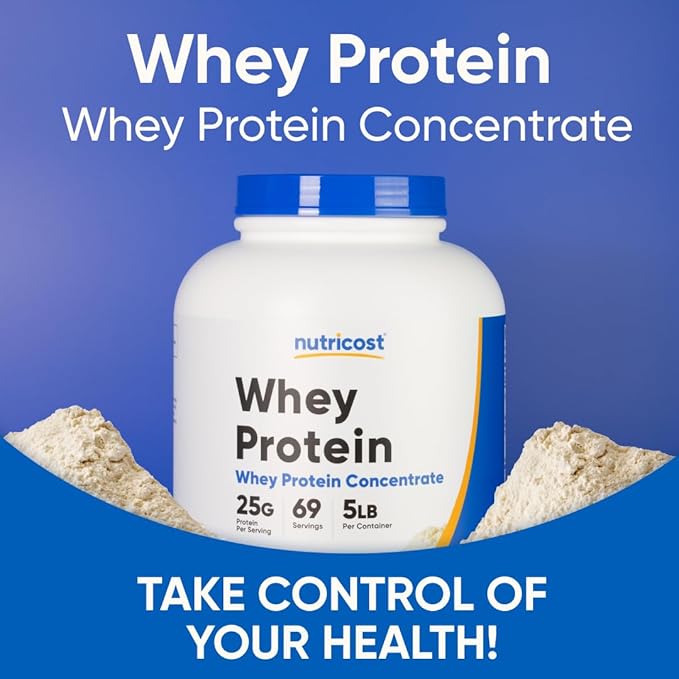Nutricost Whey Protein Powder, Unflavored, 5 pounds - from Whey Protein Concentrate