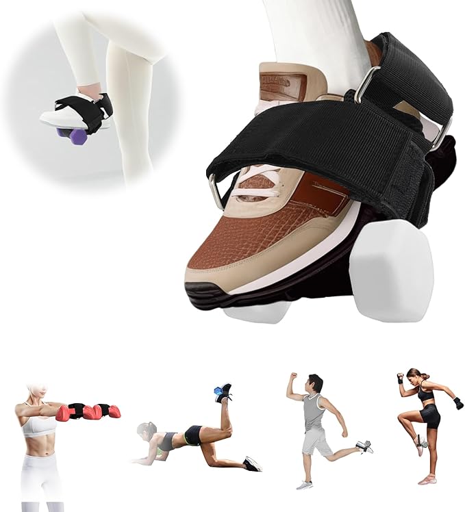 2 Pcs Dumbbell Foot Attachment, Ankle Straps for Leg Workouts at Home, Gym Trainer Equipment for Hamstring Curls, Leg Extensions, Hip Flexors, Tibialis Strengthener for Athletes, Gym Trainers