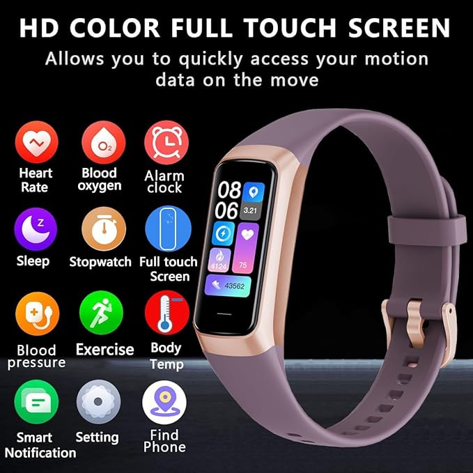 Fitness Tracker Activity Tracker 1.10''AMOLED Touch Color Screen,Smart Watch with 24/7 Blood Oxygen Heart Rate,Sleep Monitor,IP68 Waterproof,Step Counter Health for Women Men (Wine red)