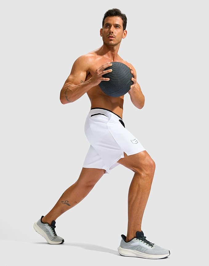 G Gradual Men's Running Athletic Shorts with Zipper Pocket 5"/ 7" Lightweight Quick Dry Gym Workout Shorts for Tennis Active