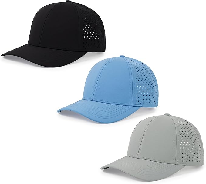 Quick Dry Baseball Cap Curved Brim Snapback Hat Laser Cut Mesh Ball Cap Golf Ball Cap for Men Women