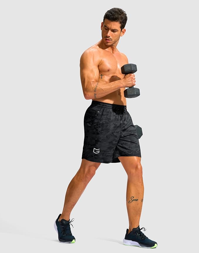 G Gradual Men's Running Athletic Shorts with Zipper Pocket 5"/ 7" Lightweight Quick Dry Gym Workout Shorts for Tennis Active