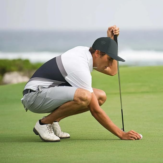 Quick Dry Baseball Cap Curved Brim Snapback Hat Laser Cut Mesh Ball Cap Golf Ball Cap for Men Women