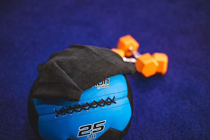 The Rag Company - Sport & Workout Towel - Gym, Exercise, Fitness, Sport, Ultra Soft, Super Absorbent, Fast Drying Premium Microfiber, 320gsm, 16in x 27in, White + Ice Grey + Black - 3-Pack