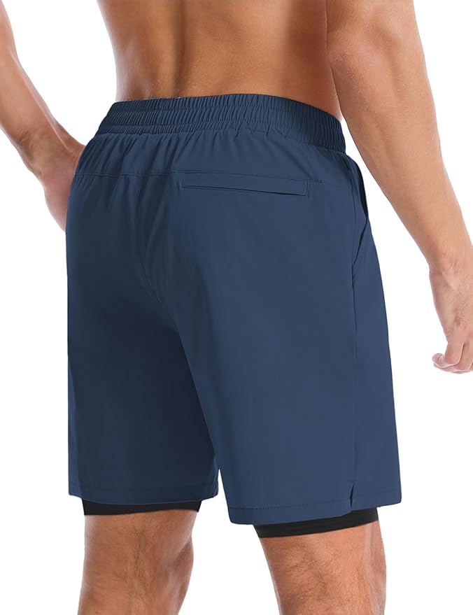 Aolesy Men's 5''/7'' Running Shorts Quick Dry Workout Gym Shorts with Pockets, Tennis Training Athletic(Linerless & Liner)