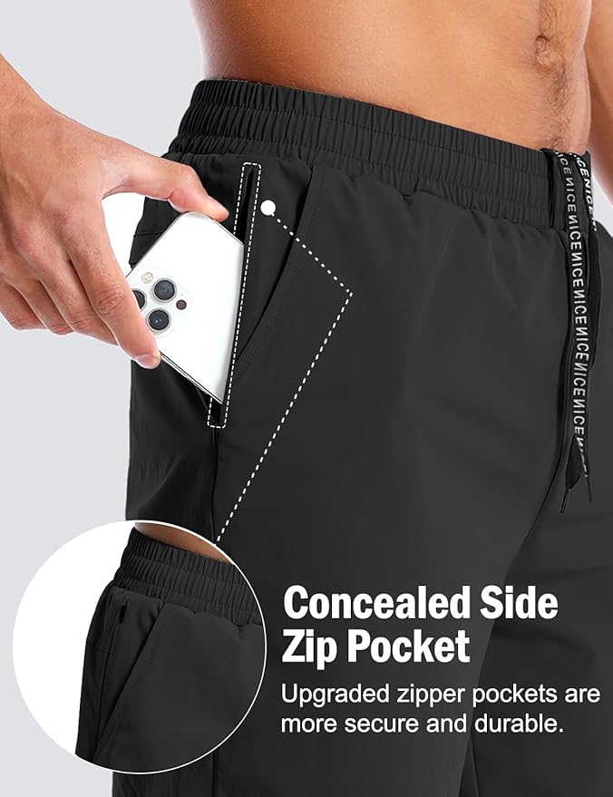 Aolesy Men's 5''/7'' Running Shorts Quick Dry Workout Gym Shorts with Pockets, Tennis Training Athletic(Linerless & Liner)
