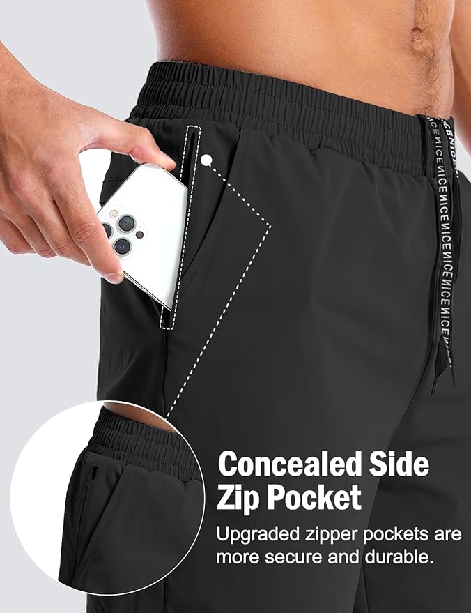 Aolesy Men's 5''/7'' Running Shorts Quick Dry Workout Gym Shorts with Pockets, Tennis Training Athletic(Linerless & Liner)