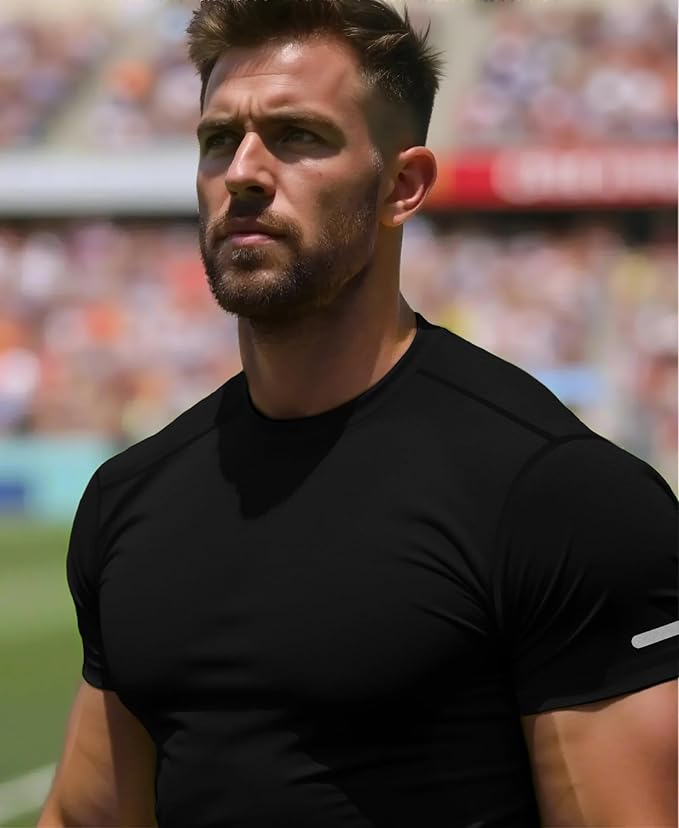 Workout Shirts Men Moisture Wicking T-Shirt Quick Dry Running Short Sleeve Gym Performance Active Tee Athletic Fit