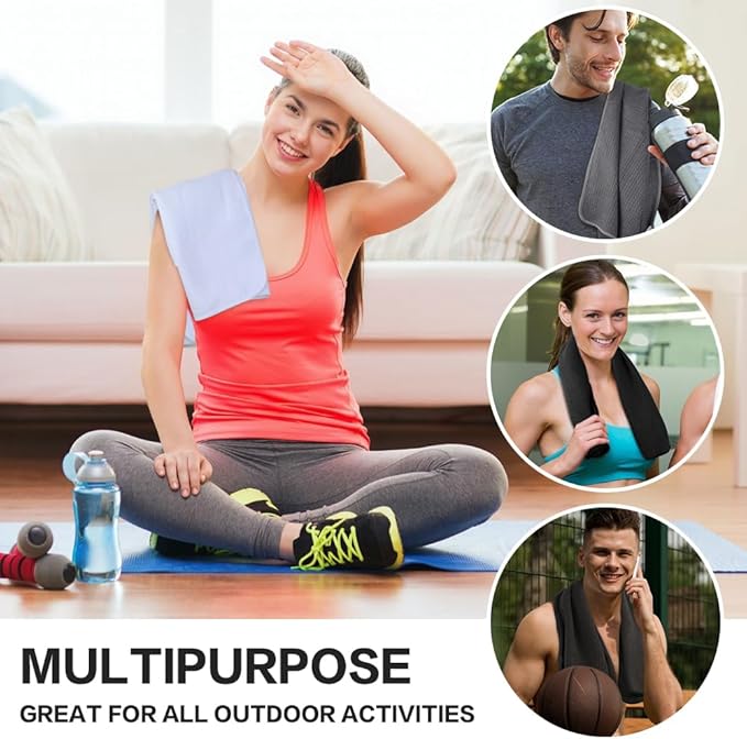 KinHwa Gym Towels - Absorbent Wicking Workout Towels, Quick Dry & Compact, Ideal for Yoga, Fitness, Treadmill or Indoor Bike