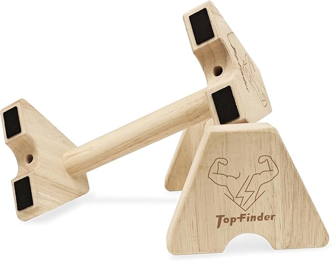 Wooden Parallettes, Push Up Bar Calisthenics Press Up Handles L Sit Bars Handstand Blocks Gymnastics Equipment