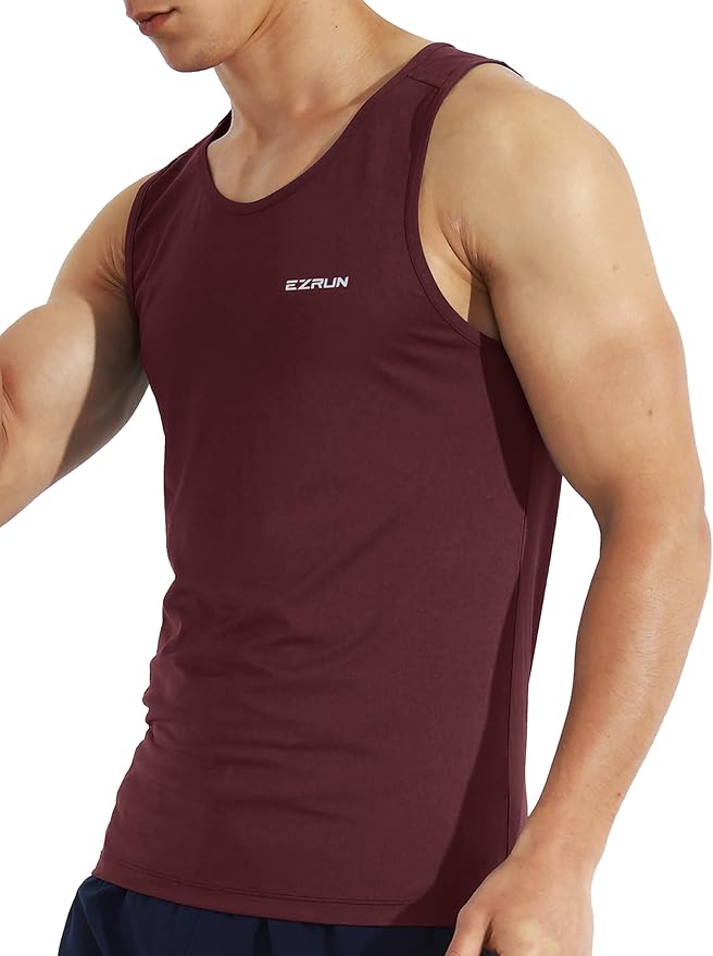 EZRUN Men's Quick Dry Sport Tank Top for Bodybuilding Gym Athletic Jogging Running,Fitness Training Workout Sleeveless Shirts