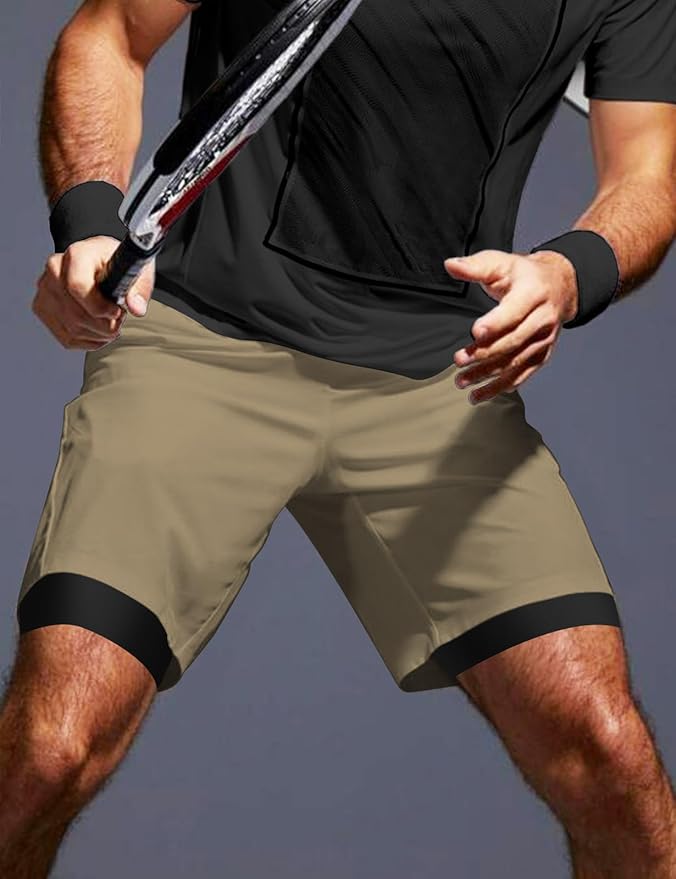 Aolesy Men's 5''/7'' Running Shorts Quick Dry Workout Gym Shorts with Pockets, Tennis Training Athletic(Linerless & Liner)