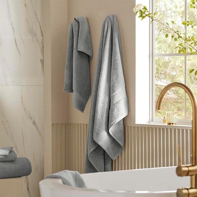 BOLL & BRANCH Plush Bath Sheet Set - Shore - 6 Piece - Includes 2 Oversized Bath Sheets, 2 Hand Towels & 2 Washcloths - 100% Organic Cotton - Ultra Soft & Luxurious - Quick Absorbing