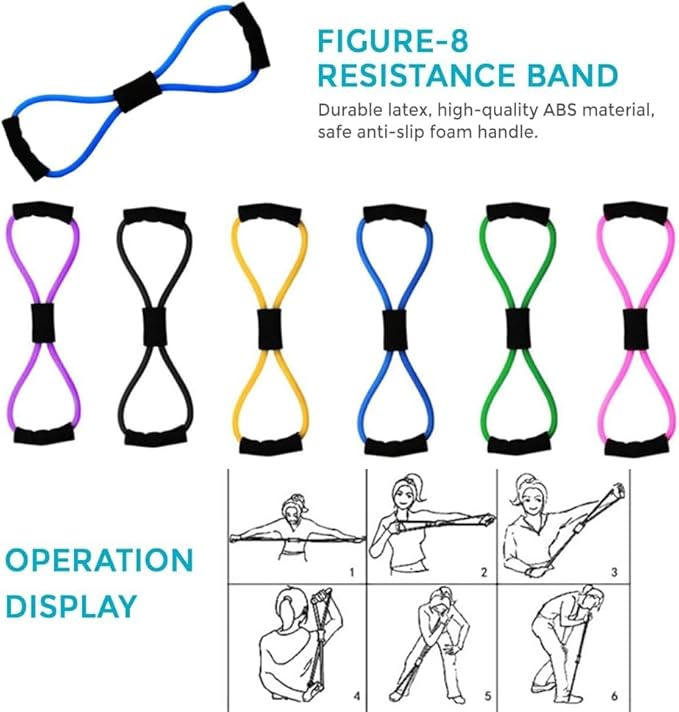 Pilates Ring Kit for Women Home Workouts Better Pilates Essentials Kits Equipments Sets Accessories Magic Ring Booty Bands Glutes Yoga Ball 25cm Figure 8 Resistance Yoga Bands for Stretching 8 Pcs