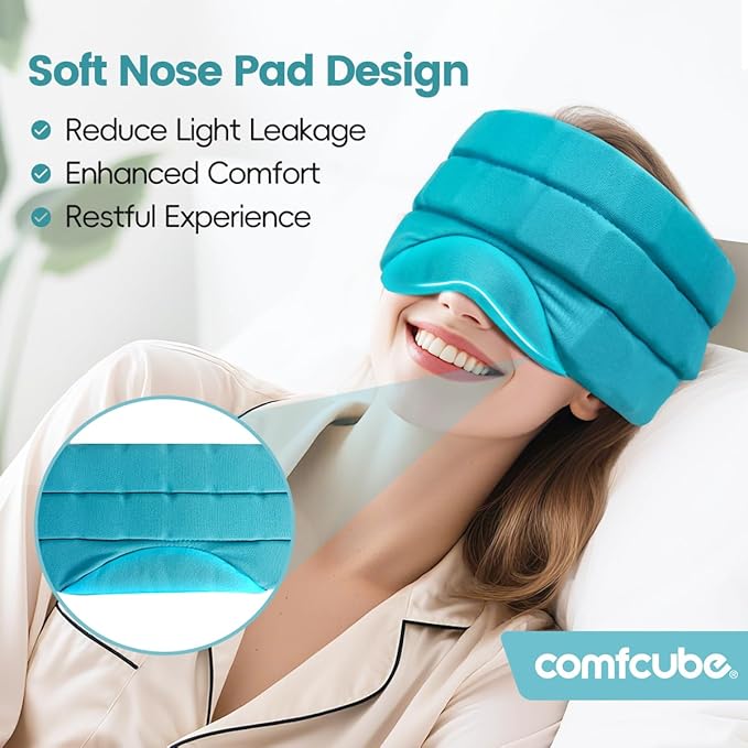 Head Ice Pack for Migraine Relief, 2 Hours Long Lasting Cold Therapy Flexible Cold Pack Head Ice Wrap Cooling Mask for Headache, Sinus Pain, Tension, Stress, Puffy Eyes