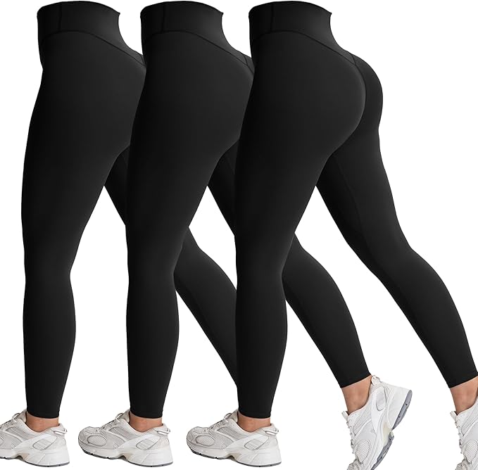 Aoxjox High Waisted Workout Leggings for Women Tummy Control Buttery Soft Yoga Metamorph Deep V Pants 26"