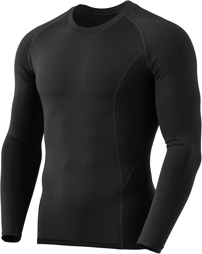 TSLA Men's Thermal Long Sleeve Compression Shirts, Athletic Base Layer Top, Winter Gear Running T-Shirt