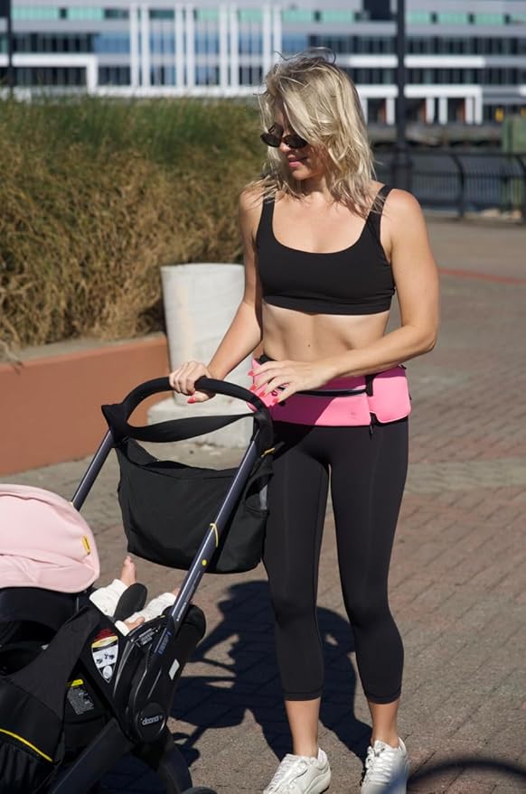 Running Belt with Water Bottle Holder - Waist Bag With Extender for Jogging, Hiking, Cycling, Walking - Dog Walker Hydration Fanny Pack - Sport Pouch iPhone Carrier for Women and Men - Pink