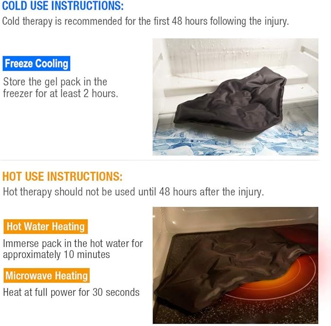 Foot Ankle Ice Pack Wrap for Foot Pain Relief - Ankle Ice Pack for Injuries Reusable Gel Cold Pack for Achilles Tendonitis, Plantar Fasciitis, Sprained Ankles and Feet Sore - 2 Gel Ice Packs