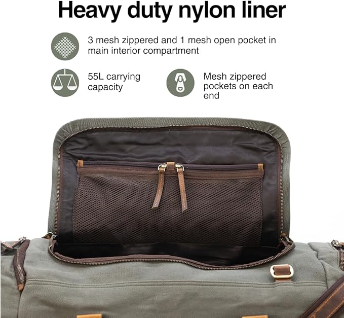55L Nomad Canvas Duffel (Green)