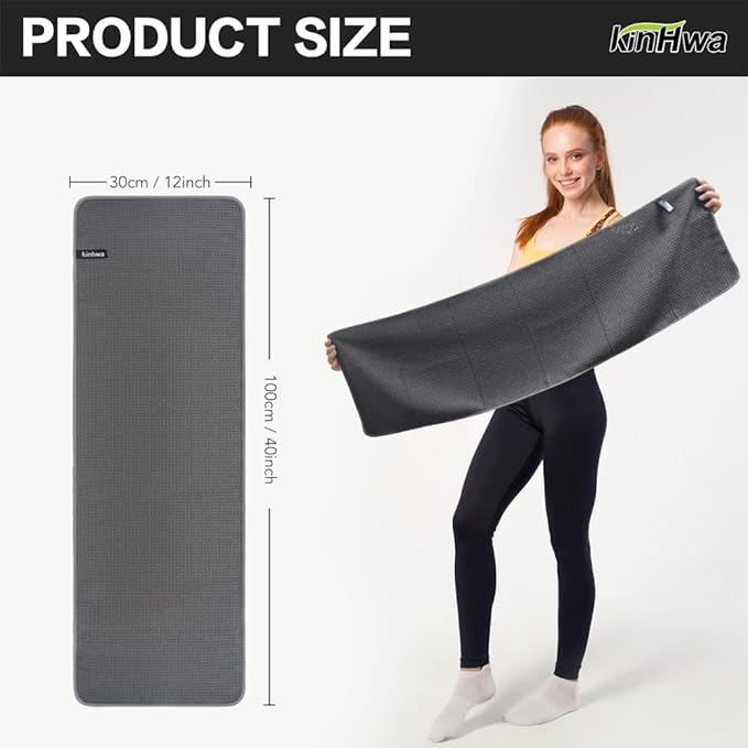 KinHwa Gym Towels - Absorbent Wicking Workout Towels, Quick Dry & Compact, Ideal for Yoga, Fitness, Treadmill or Indoor Bike