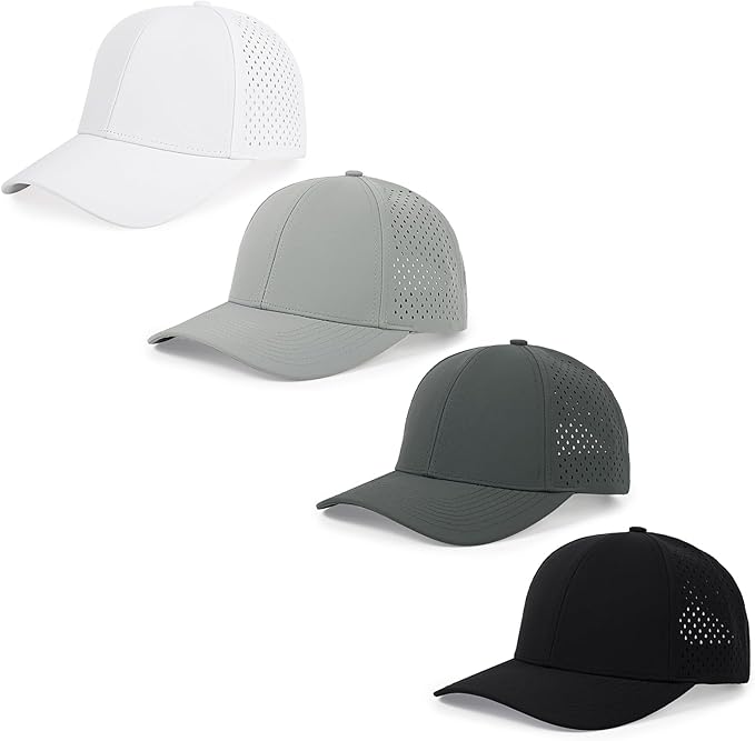 Quick Dry Baseball Cap Curved Brim Snapback Hat Laser Cut Mesh Ball Cap Golf Ball Cap for Men Women