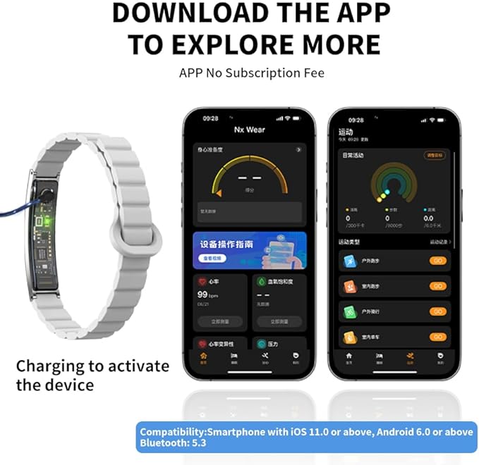 Smart Bracelet for Women Men, Fitness Tracker Smart Wristband, Waterproof Health Band with 24/7 Heart Rate Sleep Monitor, 12 Kinds Sport Modes fits Android iOS (Black) (Black)
