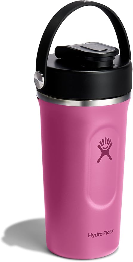 Hydro Flask Shaker Bottle – Insulated Stainless Steel Gym Bottle for Pre Workout & Protein 24 Oz Reef Pink