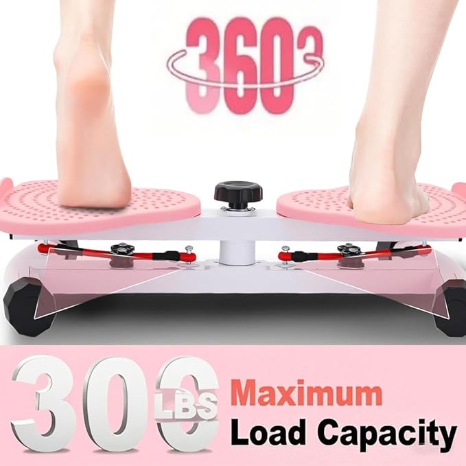 Waist Twister, Ab Machine with Resistance Bands,330 lbs Weight Capacity, Abs Workout for Slim Waist and Core Ab Exercise, Noiseless Home Gym Exercise Equipment for Women Men