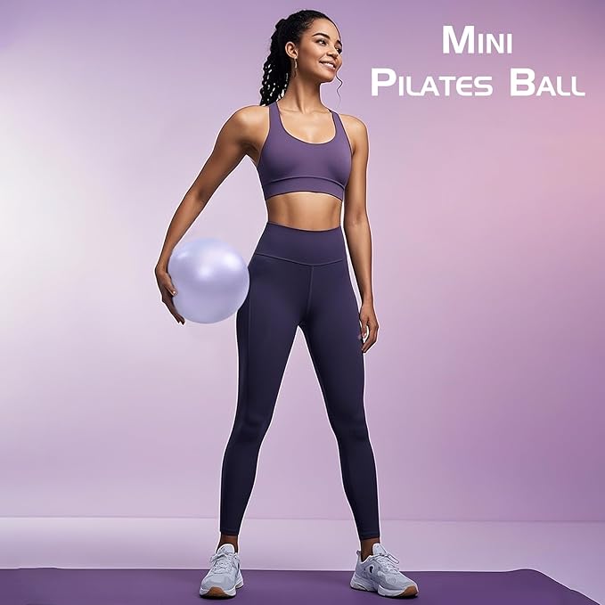Pilates Ring Set: 14-Inch Magic Circle with Dual Padded Handles, Pilates Mini Ball, and Resistance Bands (15, 25, 35 lbs) for Strength, Flexibility, Stability, and Body Toning