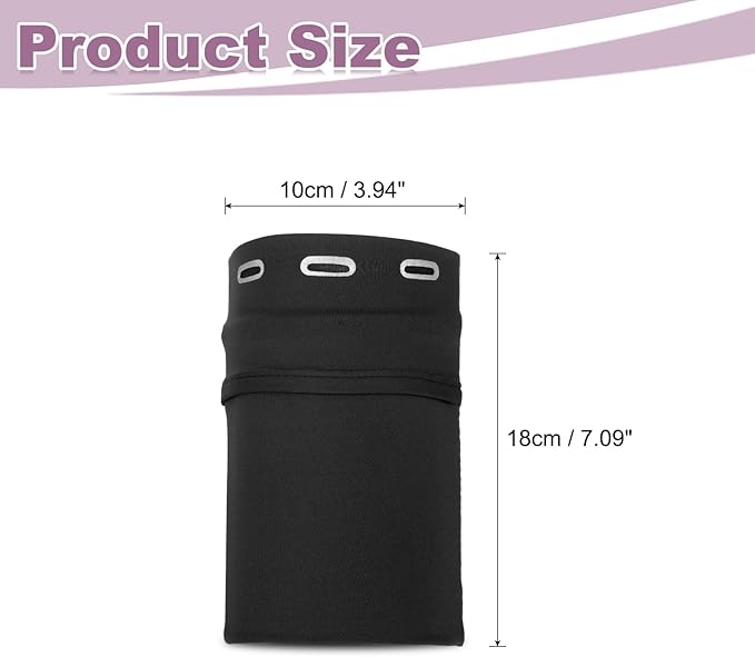 PATIKIL Universal Running Armband Sleeve 7.09"x4.75", Cell Phone Arm Bands Sleeve with Zipper Pocket for Key Earphones Credit Cards Sports Gym Workouts Exercise (L, Black)