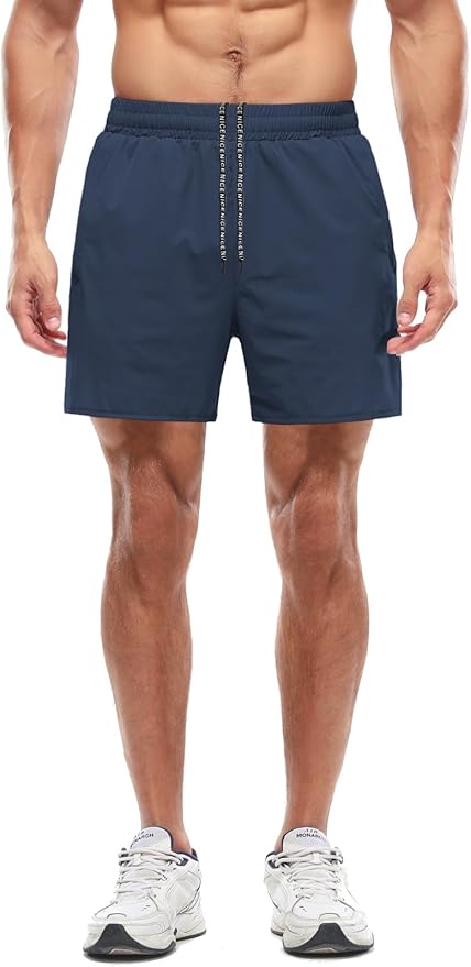 Aolesy Men's 5''/7'' Running Shorts Quick Dry Workout Gym Shorts with Pockets, Tennis Training Athletic(Linerless & Liner)