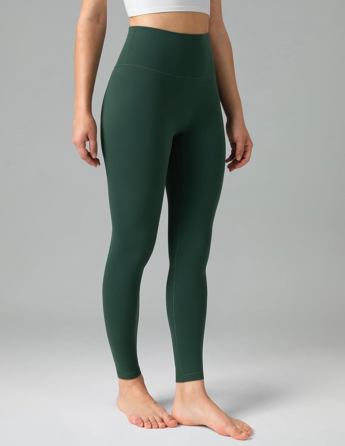 Colorfulkoala Dreamlux No Front Seam Leggings for Women 25"/28" Inseam, Seamless High Waisted Buttery Soft Yoga Pants