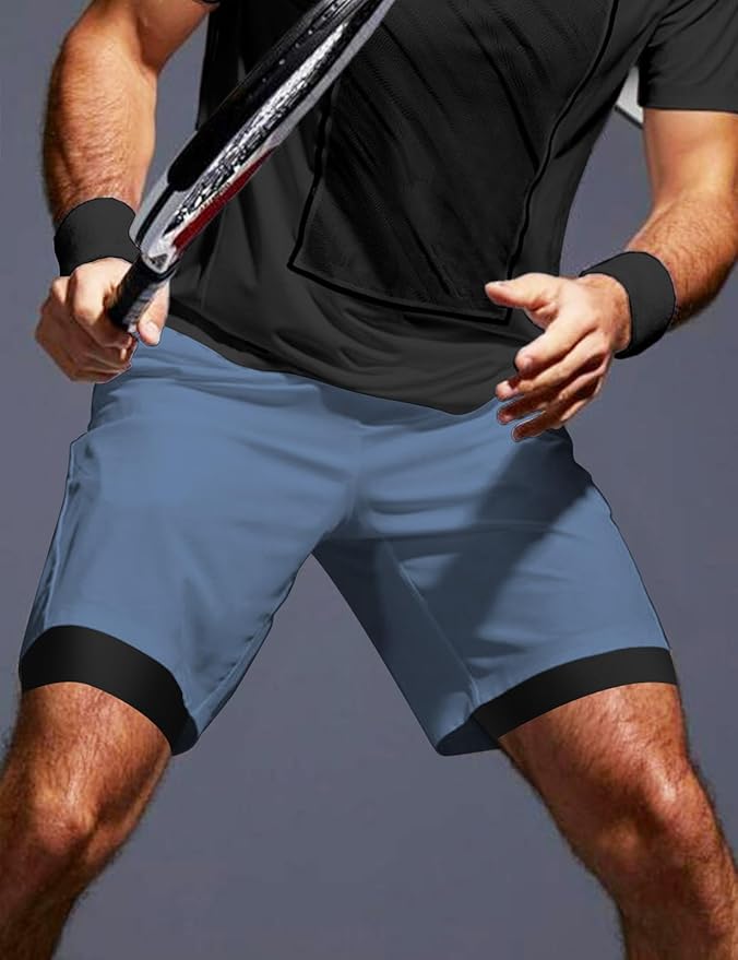 Aolesy Men's 5''/7'' Running Shorts Quick Dry Workout Gym Shorts with Pockets, Tennis Training Athletic(Linerless & Liner)