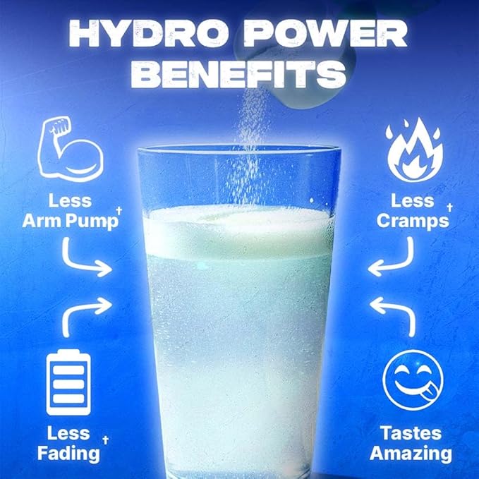 Hydro Power Endurance Fuel Blue Razz and Shaker Bundle 20 Servings, Hydration Drink Mix with Electrolytes and Calories, Non-GMO, Gluten Free, Vegan Friendly