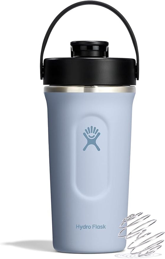 Hydro Flask Shaker Bottle – Insulated Stainless Steel Gym Bottle for Pre Workout & Protein 24 Oz Surf Blue