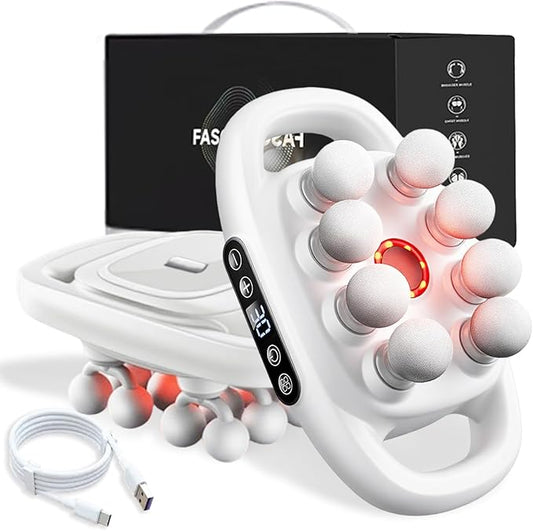 Zevessa Massager - Relief Wave Pro 3, 2026 Upgrade Reliefwave Massager, Electric 16 Head Massage Gun Deep Tissue, 30 Intensity Levels & 3 Smart Modes, for Legs,Back,Waist Pain Relief (White-8 Head)