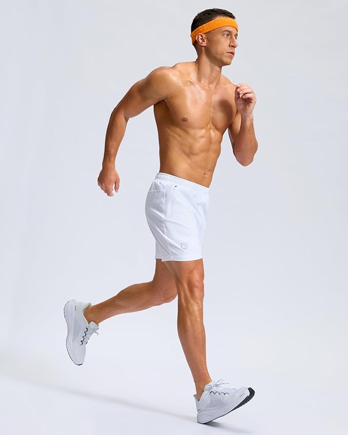 G Gradual Men's Athletic Running Shorts with Zipper Pockets Quick Dry 7"/ 5"/ 9" Workout Gym Shorts for Basketball Hiking