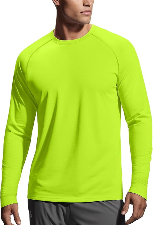 Zengjo Mens Long Sleeve Workout Shirts Moisture Wicking Running Athletic Sport Performance T-Shirt Lightweight SPF Sun Shirt