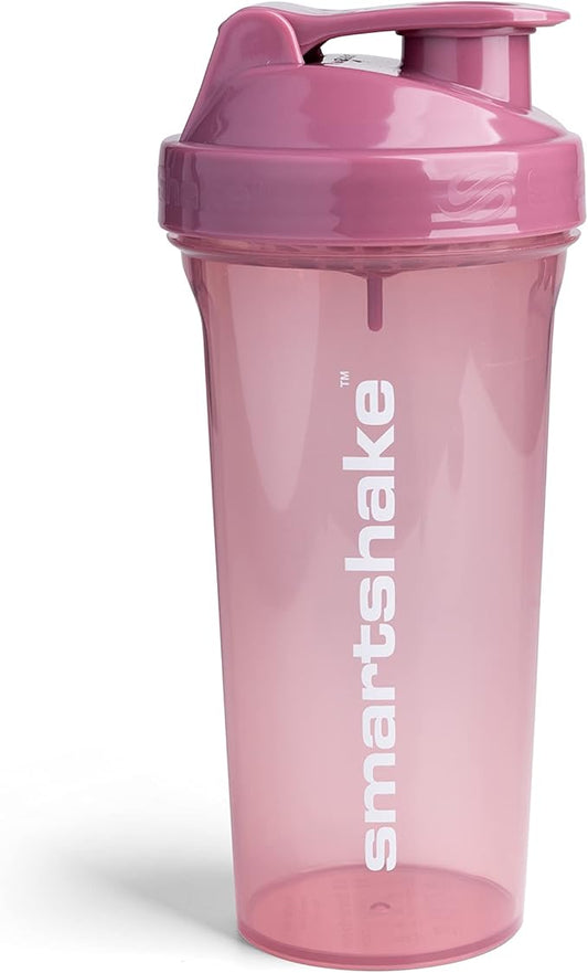 Smartshake Glossy Lite Protein Shaker Bottle 800ml Leakproof BPA Free – Gifts for Mens Womens Gym Shaker Drink Bottle for Protein Shakes + Protein Powder (800ml, Deep Rose)