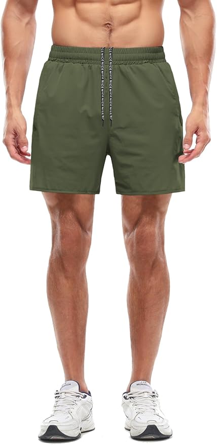 Aolesy Men's 5''/7'' Running Shorts Quick Dry Workout Gym Shorts with Pockets, Tennis Training Athletic(Linerless & Liner)