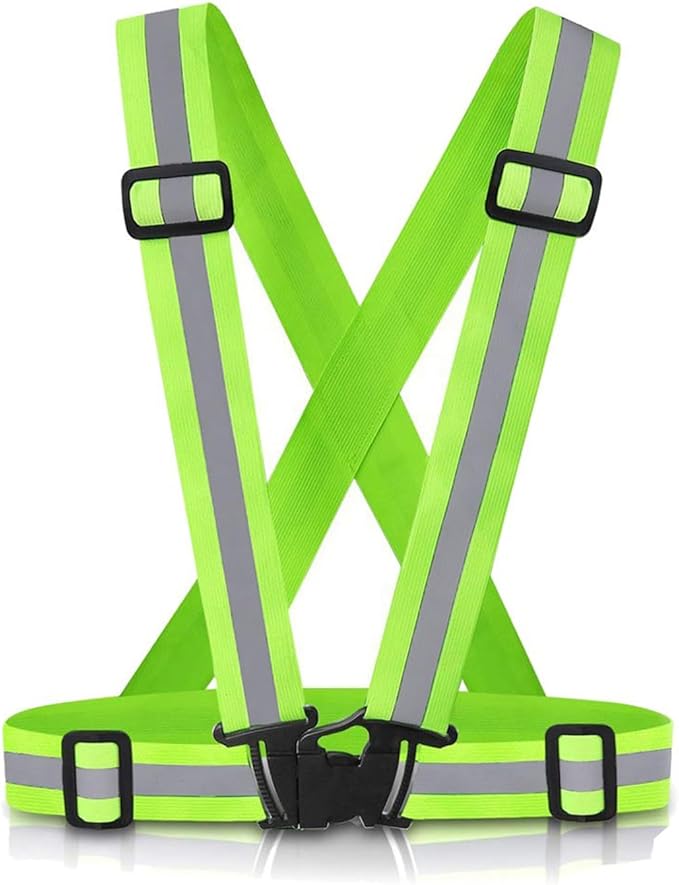 Reflective Vest Running Gear, 2Pack High Visible Safety VES for Cycling Jogging Running Walking, Adjustable for Men Women Kids