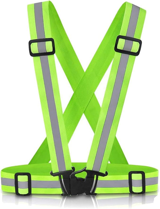 Reflective Vest Running Gear, 2Pack High Visible Safety VES for Cycling Jogging Running Walking, Adjustable for Men Women Kids