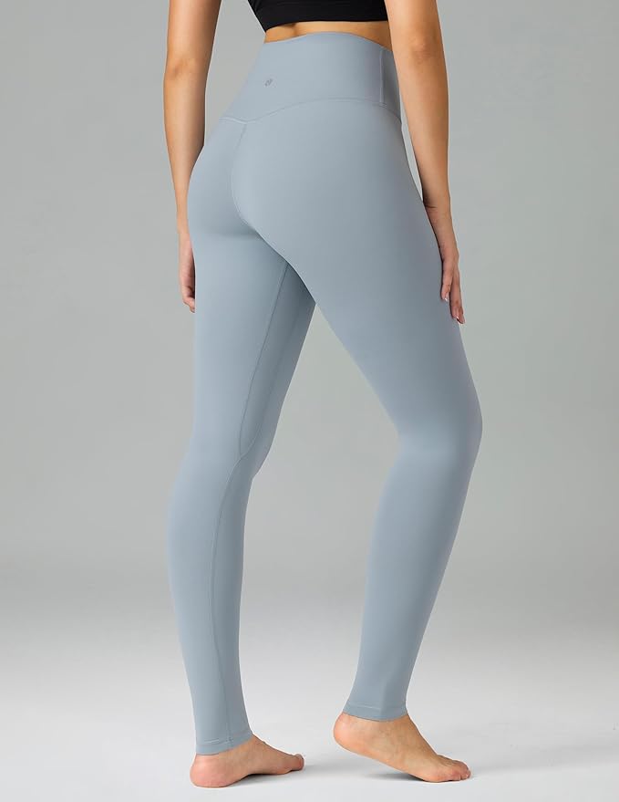 Colorfulkoala Dreamlux No Front Seam Leggings for Women 25"/28" Inseam, Seamless High Waisted Buttery Soft Yoga Pants