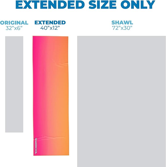 SHAKEitCOOL Extended Size Cooling Towel โ Be Cool in Style - Heat Relief, Soft, Lightweight, Sun Protection, Easy Clean - Perfect for Biking, Hiking, Running, Yoga, Golf - Pink Orange Ombre M