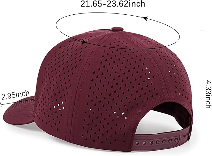 Quick Dry Baseball Cap Curved Brim Snapback Hat Laser Cut Mesh Ball Cap Golf Ball Cap for Men Women