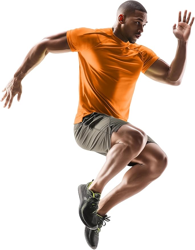 Zengjo Running Shirts for Men Quick Dry Performance T-Shirt Moisture-Wicking Athletic Tee for Gym Workout Training