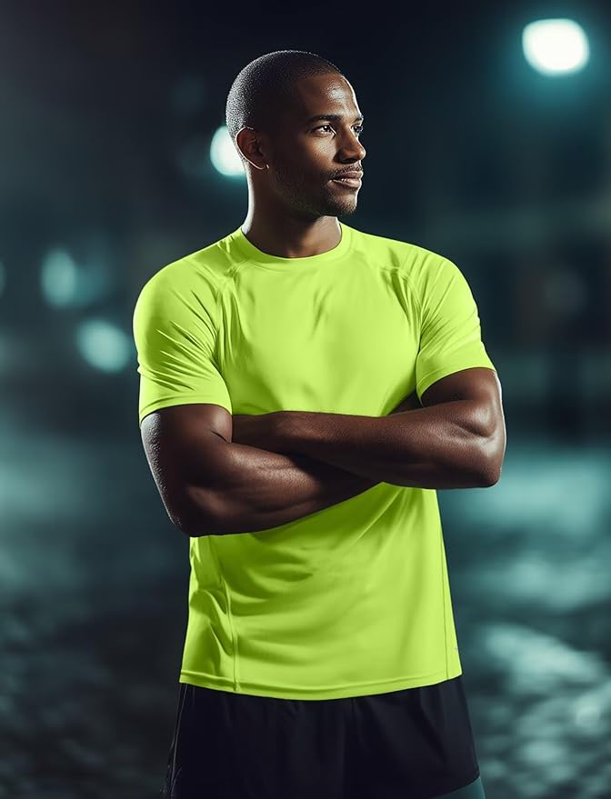 Zengjo Running Shirts for Men Quick Dry Performance T-Shirt Moisture-Wicking Athletic Tee for Gym Workout Training
