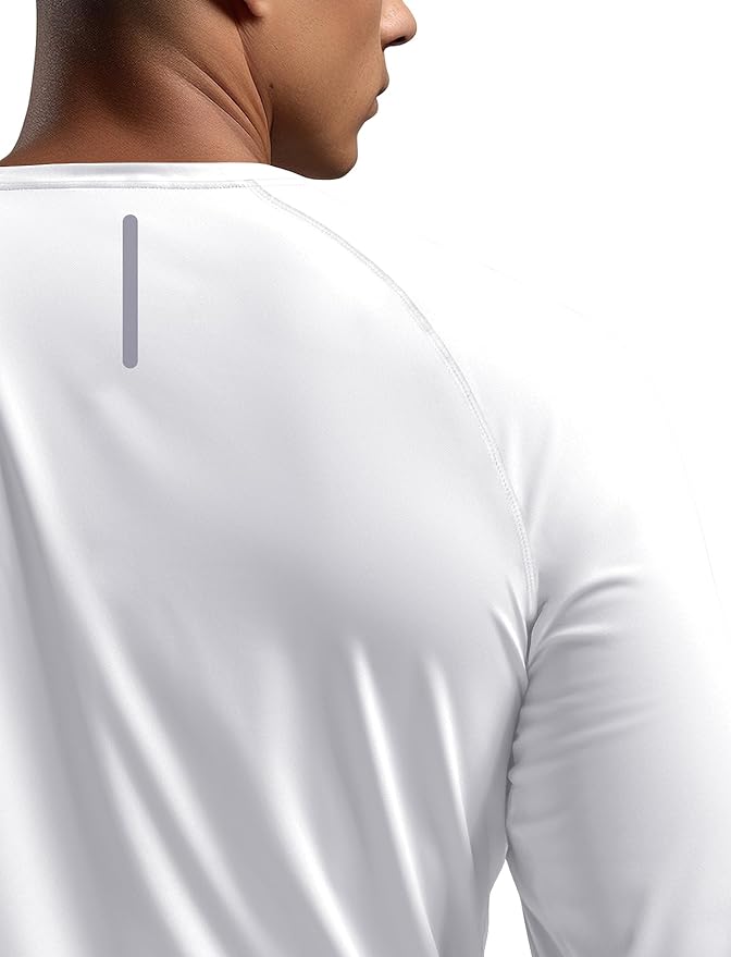 Zengjo Mens Long Sleeve Workout Shirts Moisture Wicking Running Athletic Sport Performance T-Shirt Lightweight SPF Sun Shirt